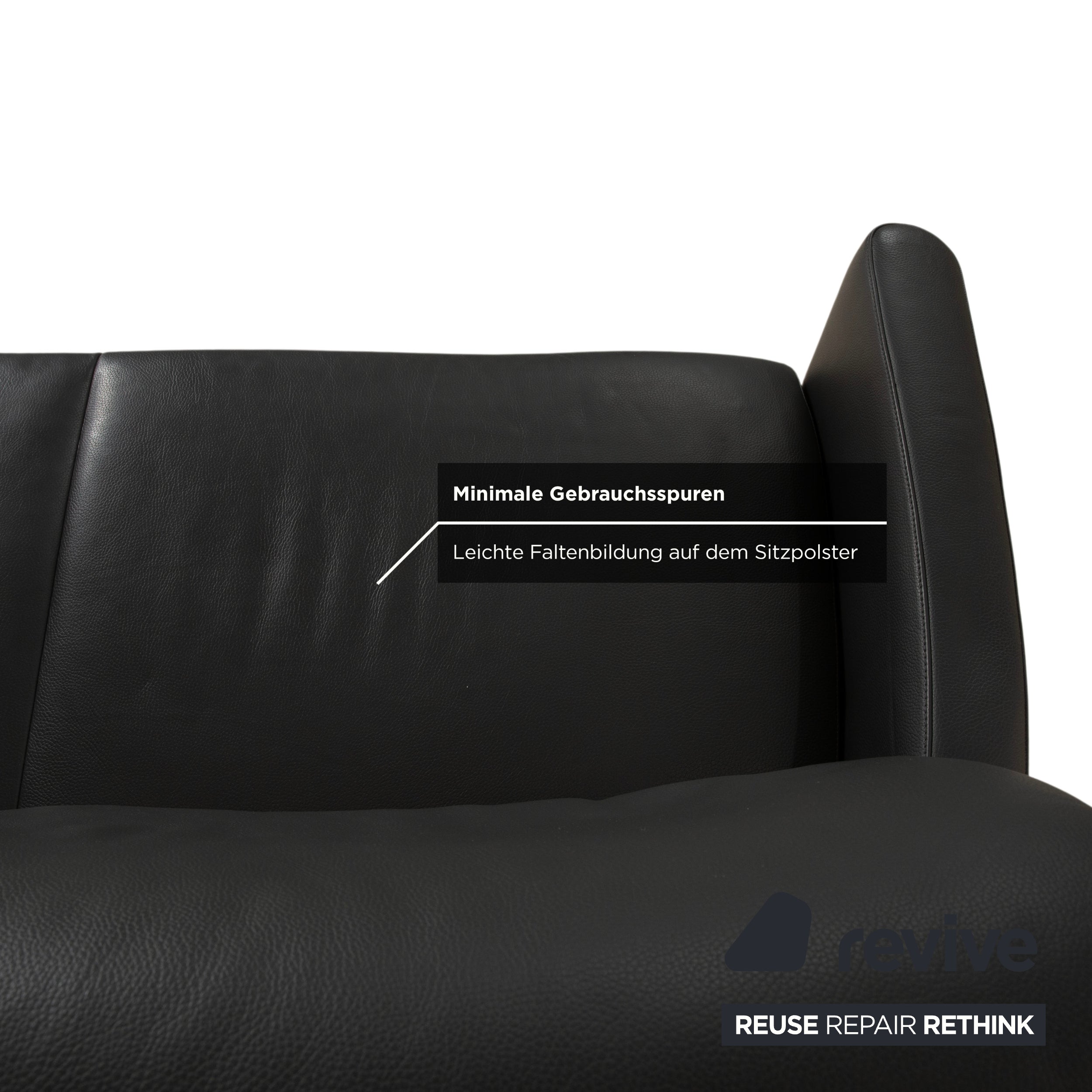 Leolux Fidamigo læder tresoners sofa antracitgrå