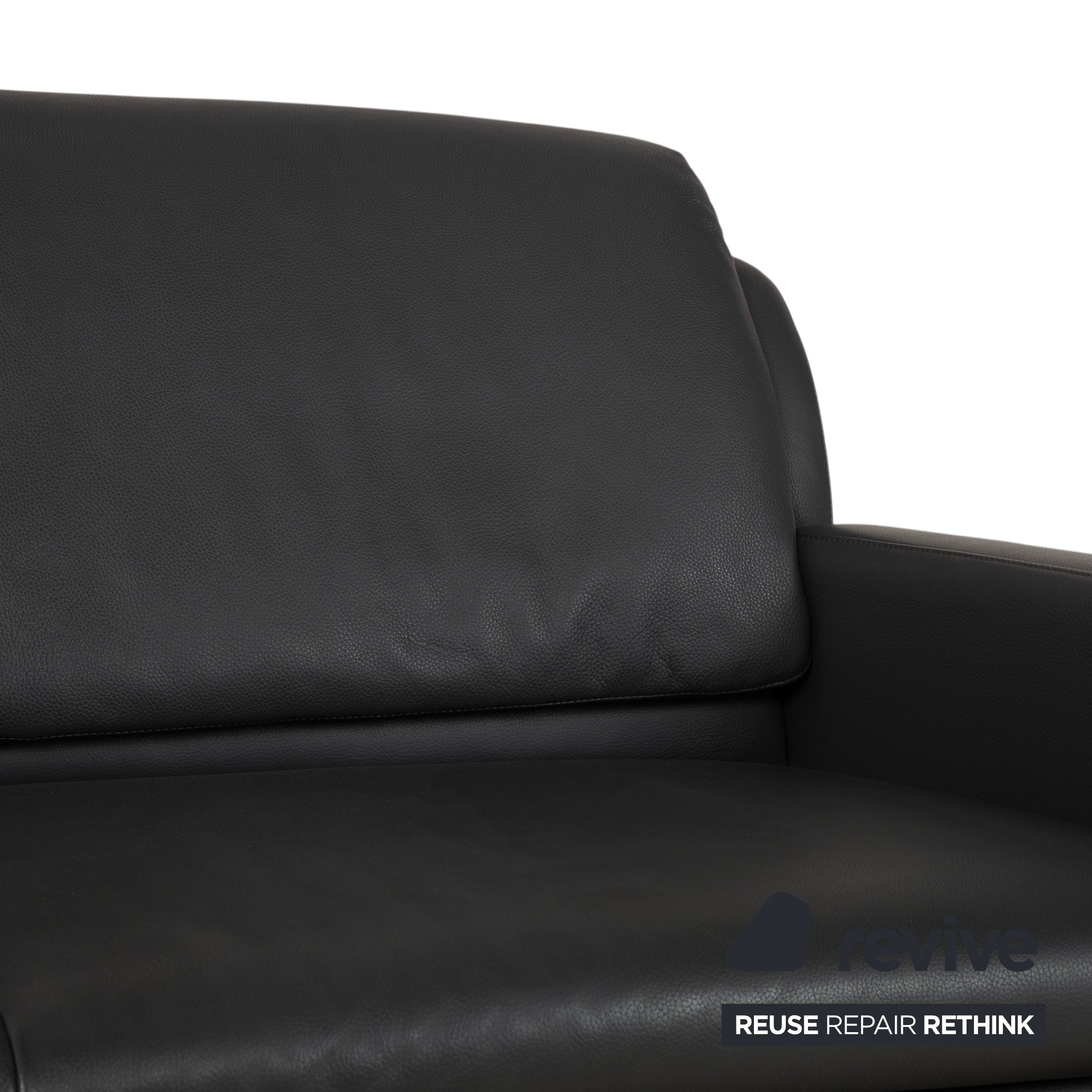 Leolux Fidamigo læder tresoners sofa antracitgrå