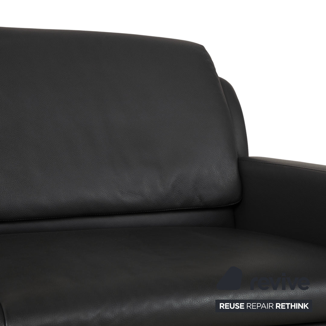 Leolux Fidamigo Leder Dreisitzer Anthrazit Grau Sofa Couch