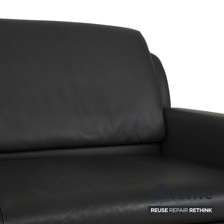 Leolux Fidamigo Leder Dreisitzer Anthrazit Grau Sofa Couch