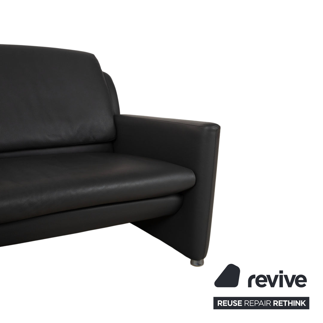 Leolux Fidamigo Leder Dreisitzer Anthrazit Grau Sofa Couch