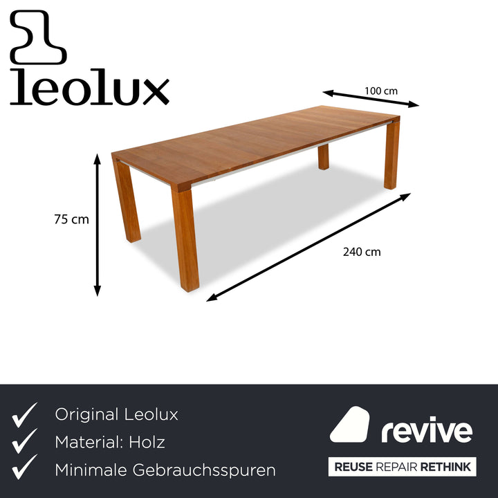 Leolux Wooden Dining Table Brown 240 x 100 cm