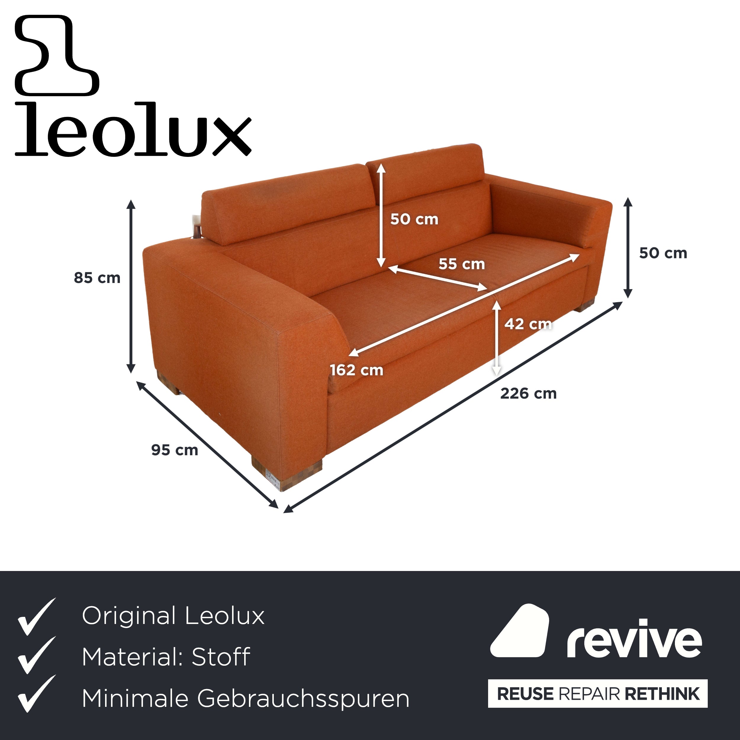 Leolux Horatio stof to-personers sofa med manuel funktion