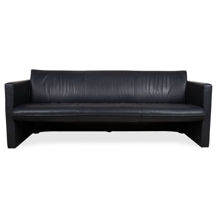 Leolux Leder Dreisitzer Dunkelblau Sofa Couch