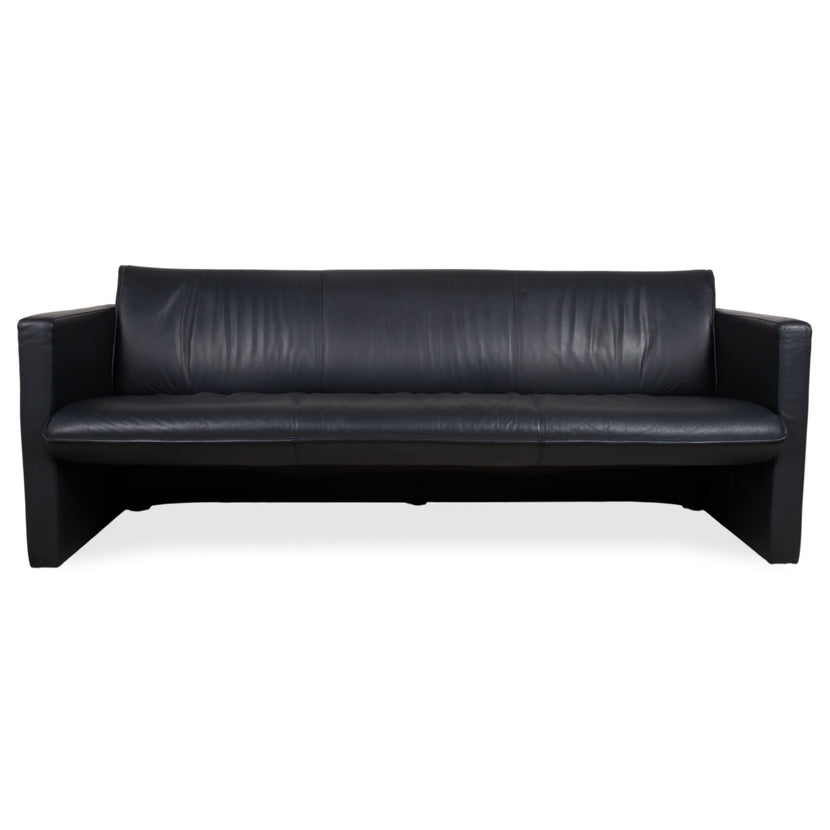 Leolux Leder Dreisitzer Dunkelblau Sofa Couch
