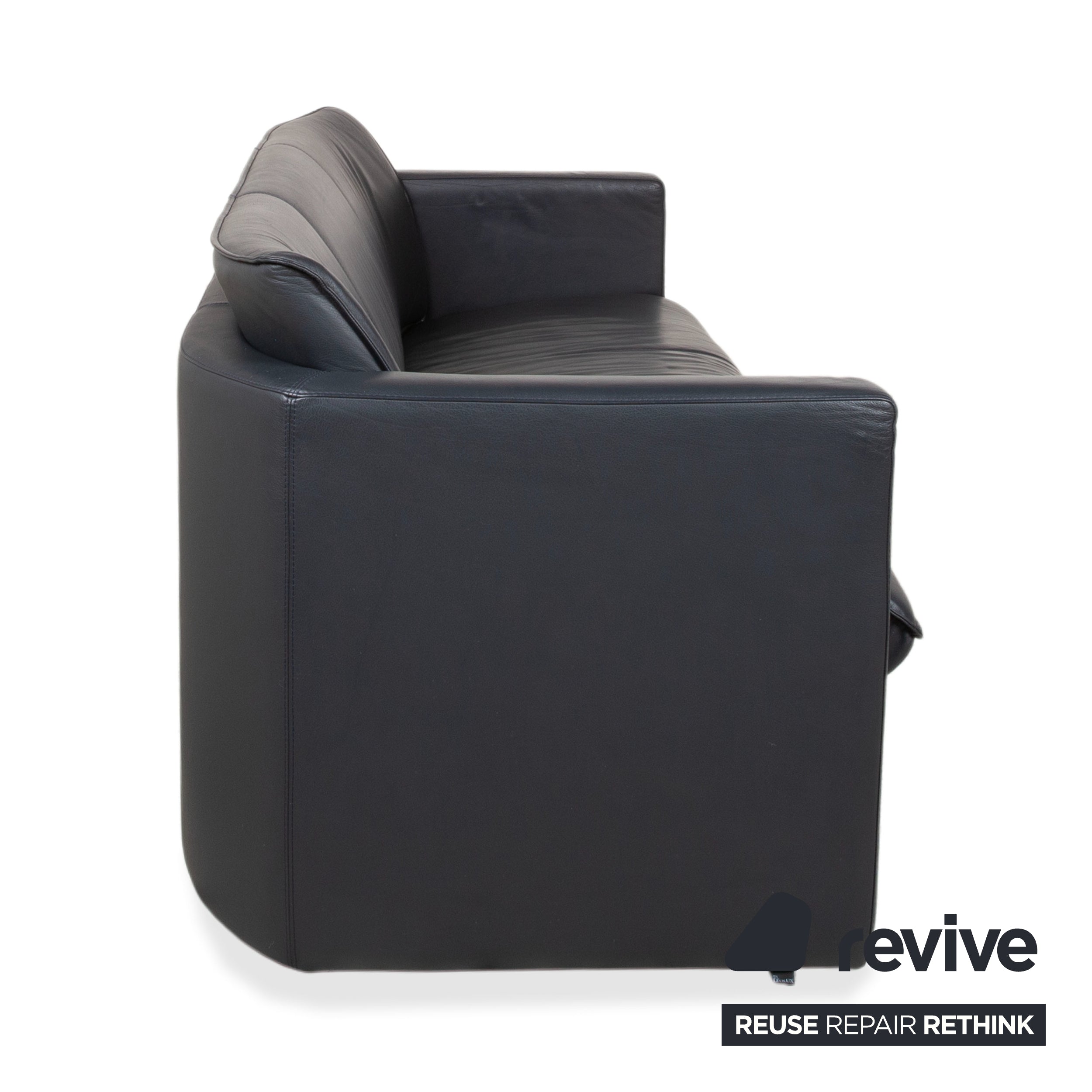 Leolux Leder Dreisitzer Dunkelblau Sofa Couch