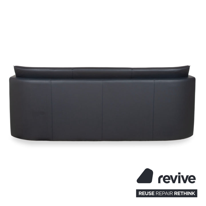 Leolux Leder Dreisitzer Dunkelblau Sofa Couch