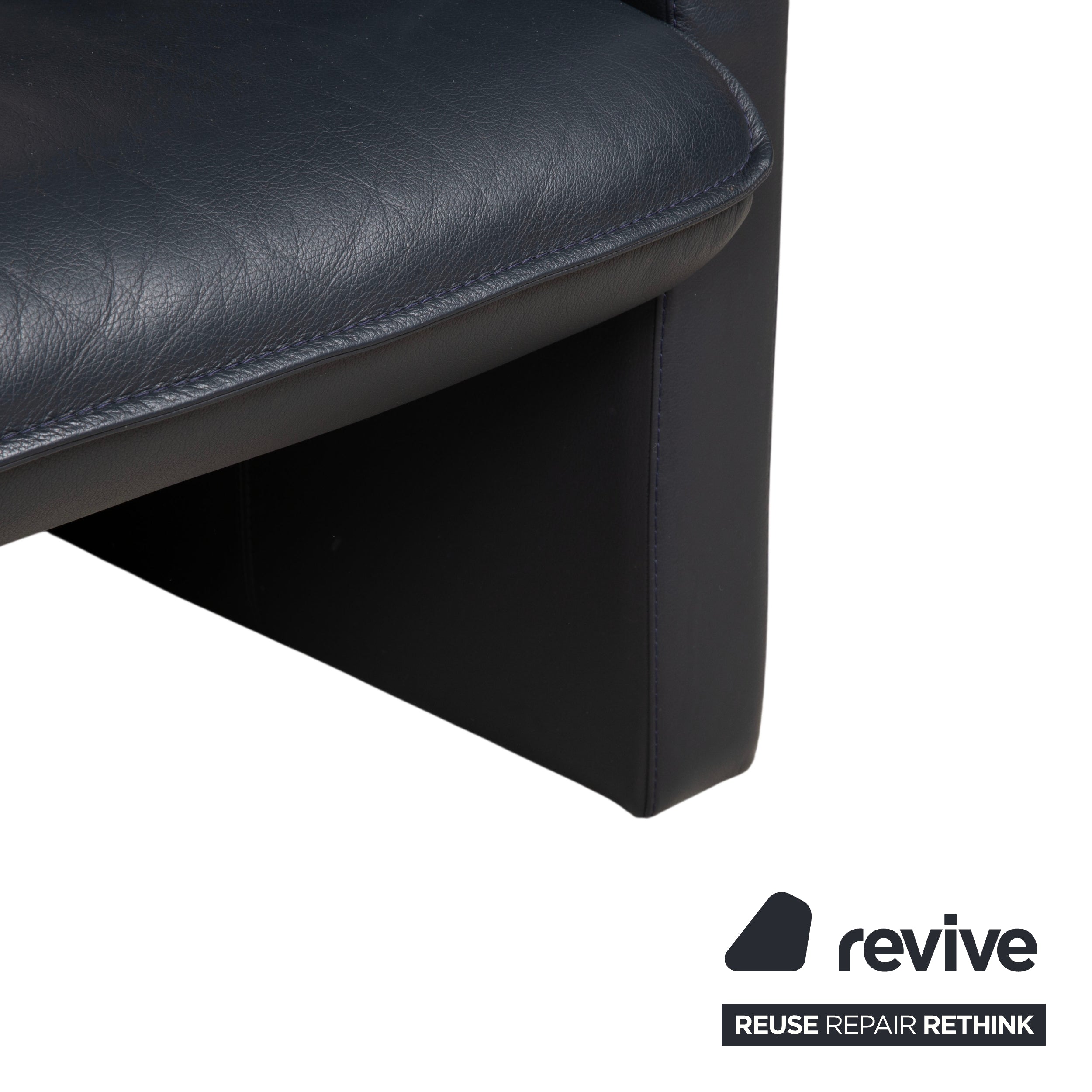 Leolux Leder Dreisitzer Dunkelblau Sofa Couch