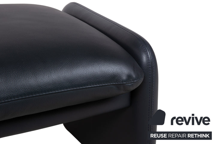 Leolux Leder Hocker  Dunkelblau