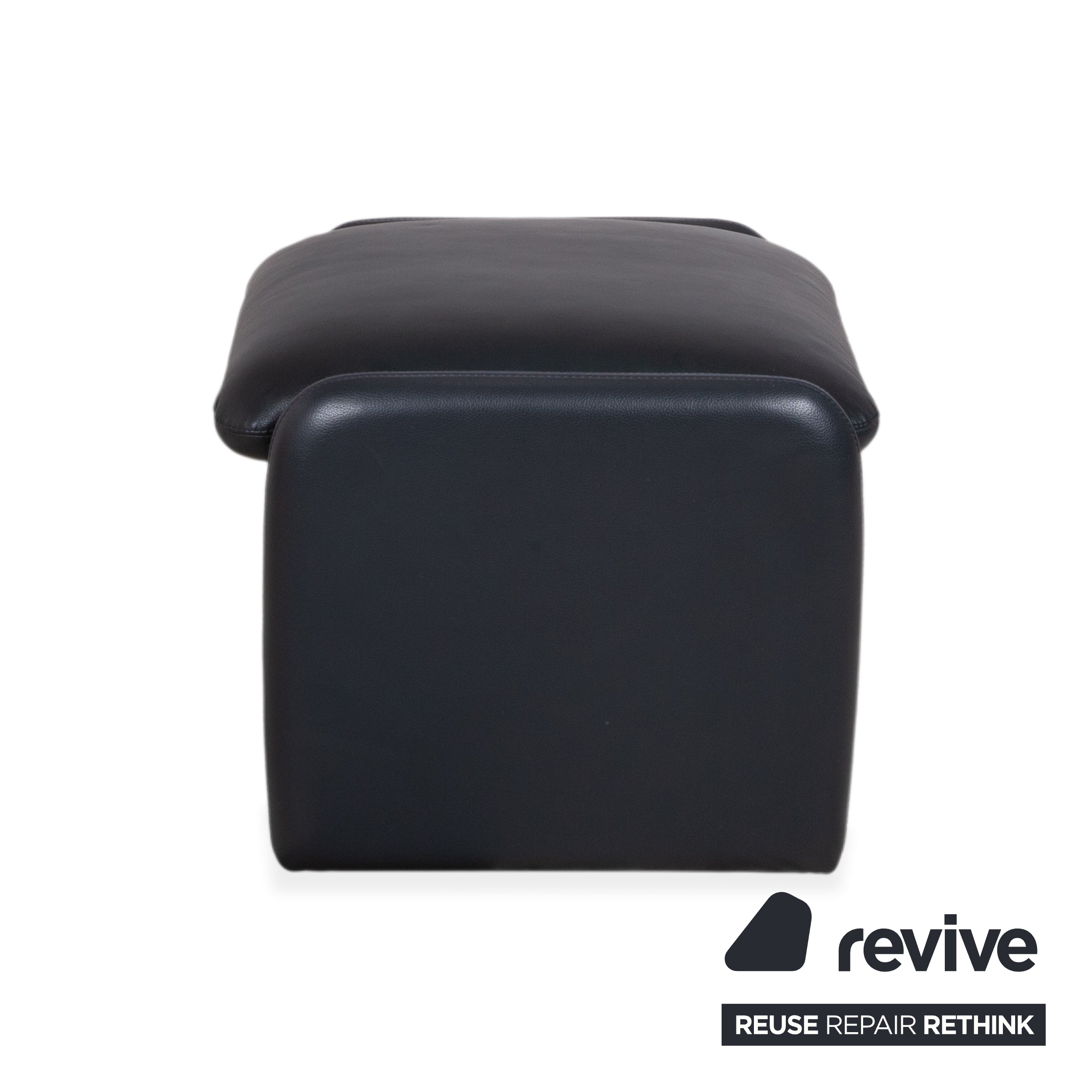 Leolux Pouf en cuir bleu foncé