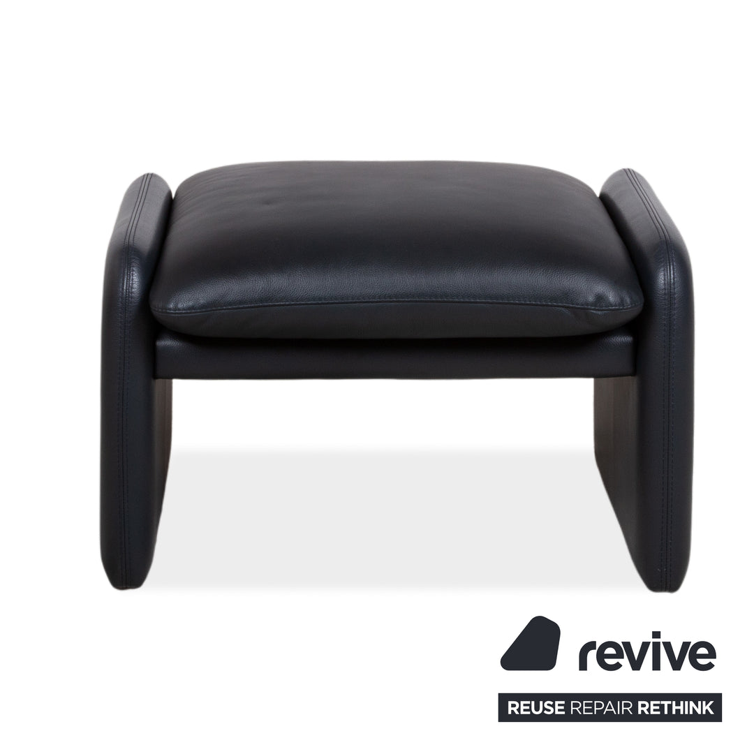 Leolux Leder Hocker  Dunkelblau