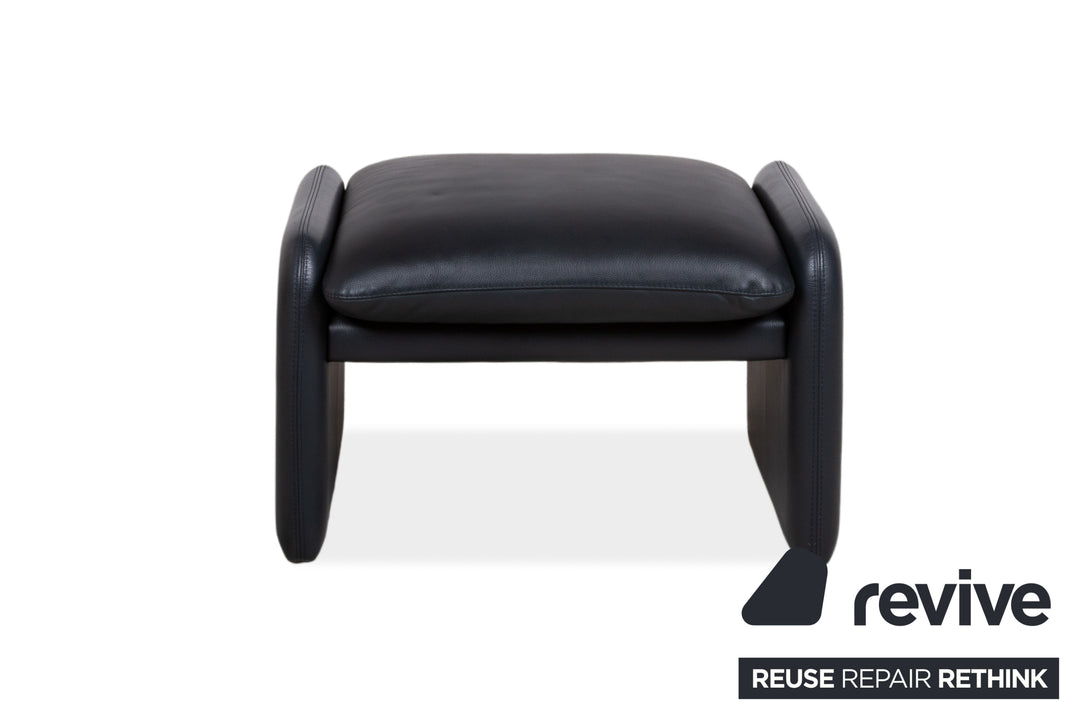 Leolux Leder Hocker  Dunkelblau