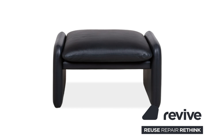 Leolux Leder Hocker  Dunkelblau