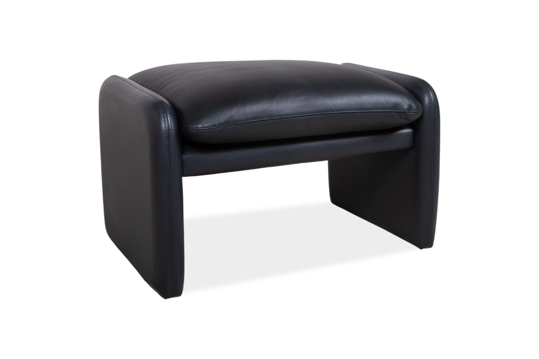 Leolux Leder Hocker  Dunkelblau
