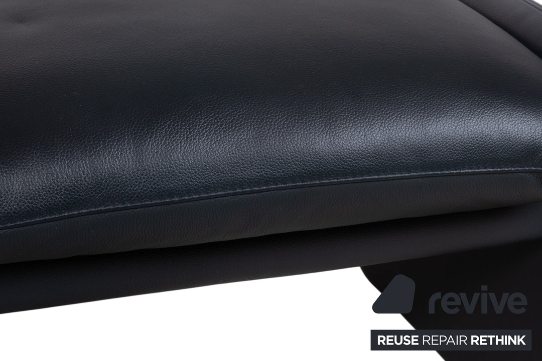 Leolux Leder Hocker  Dunkelblau
