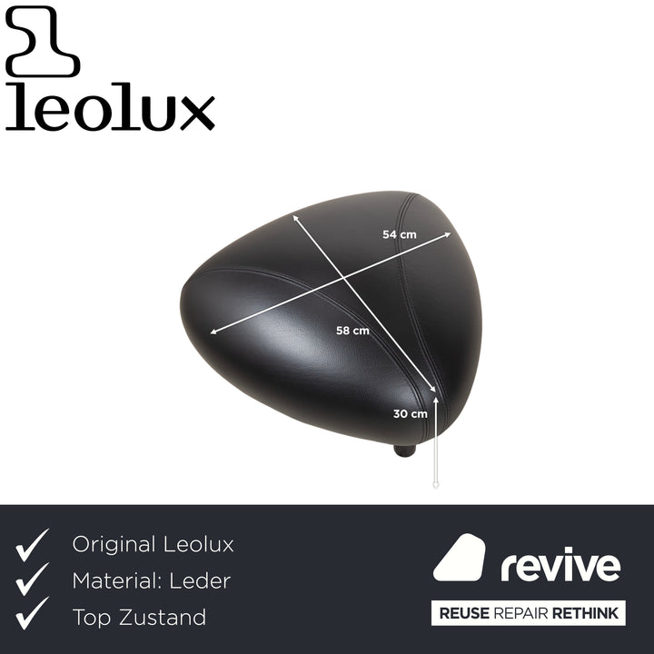 Tabouret Leolux en cuir noir
