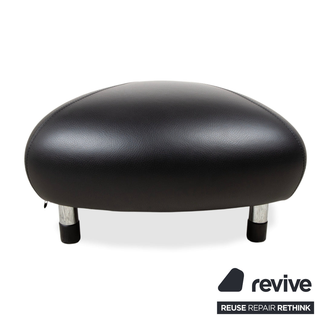 Tabouret Leolux en cuir noir