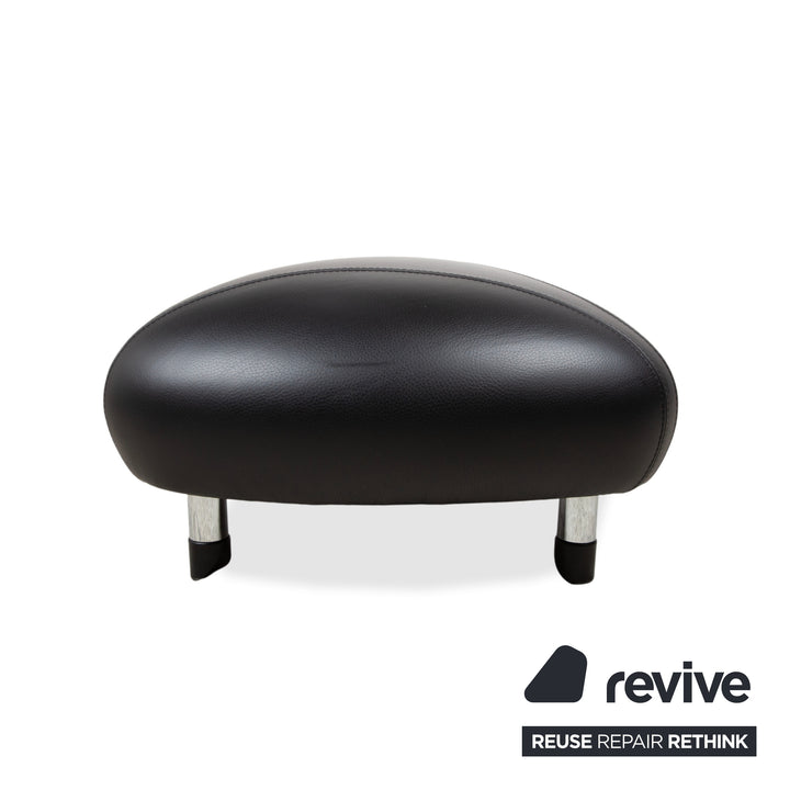Tabouret Leolux en cuir noir