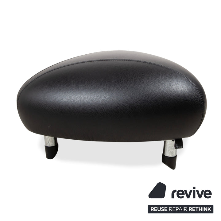 Tabouret Leolux en cuir noir