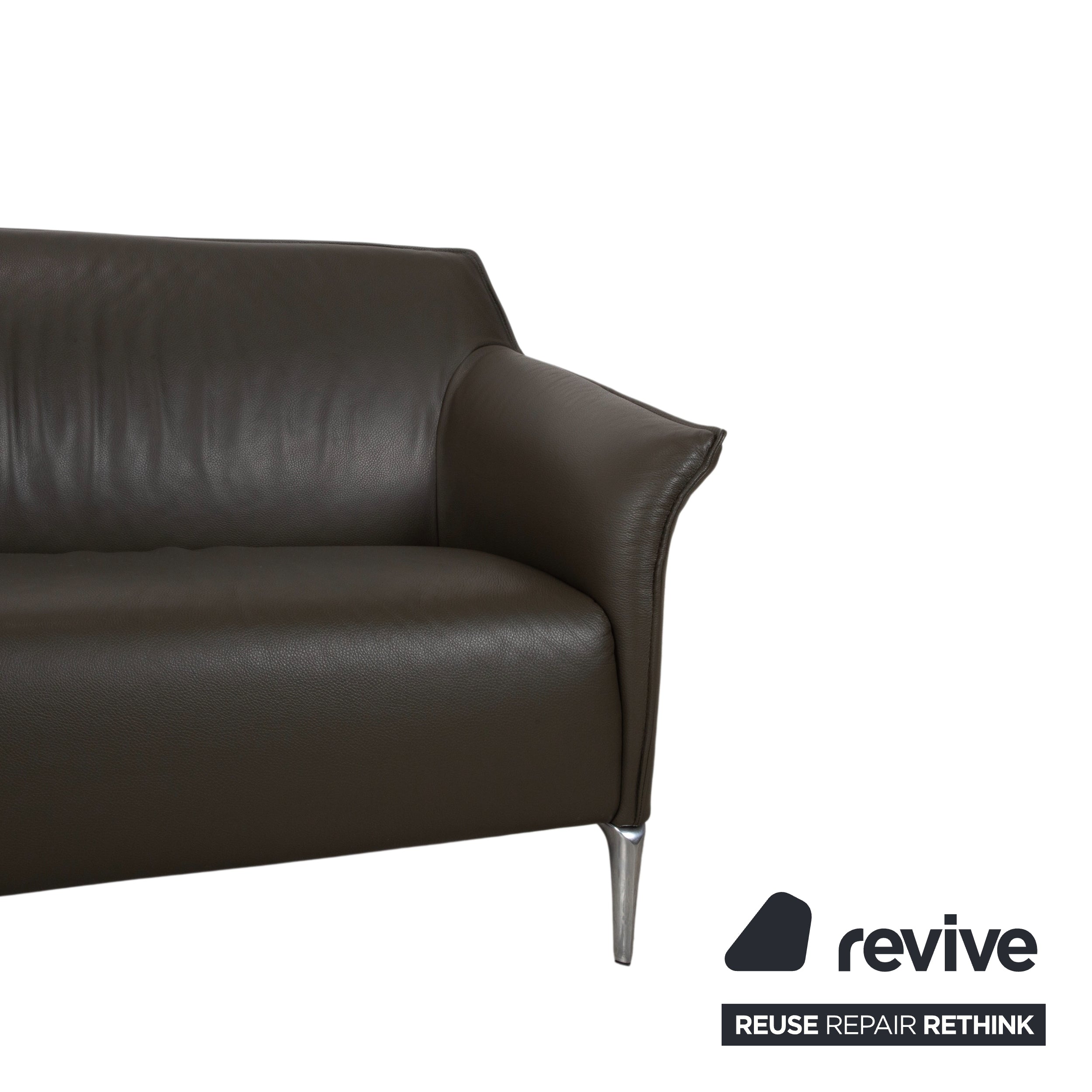 Leolux Mayon leather set, three-seater, two-seater, dark green, sofa, couch