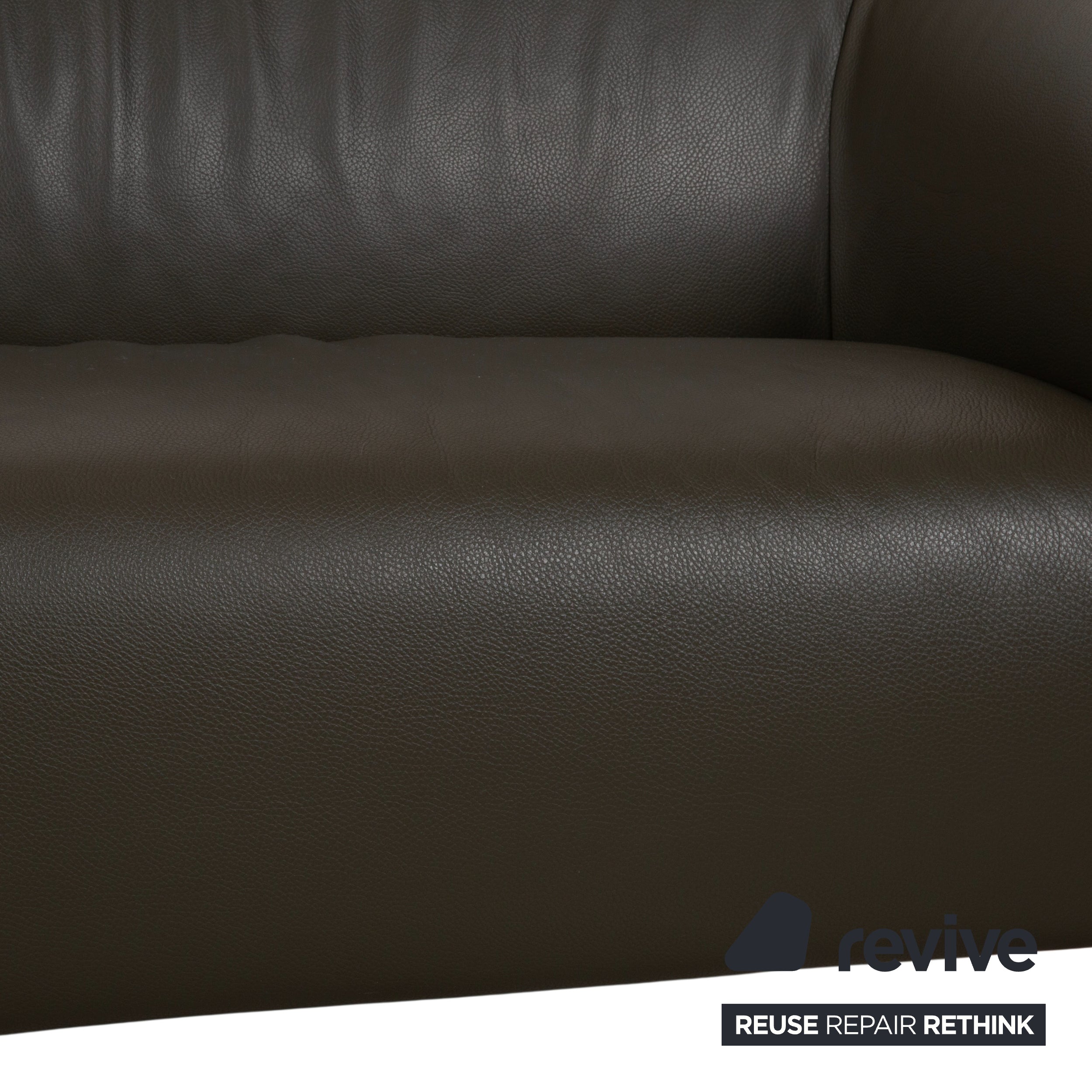 Leolux Mayon leather set, three-seater, two-seater, dark green, sofa, couch