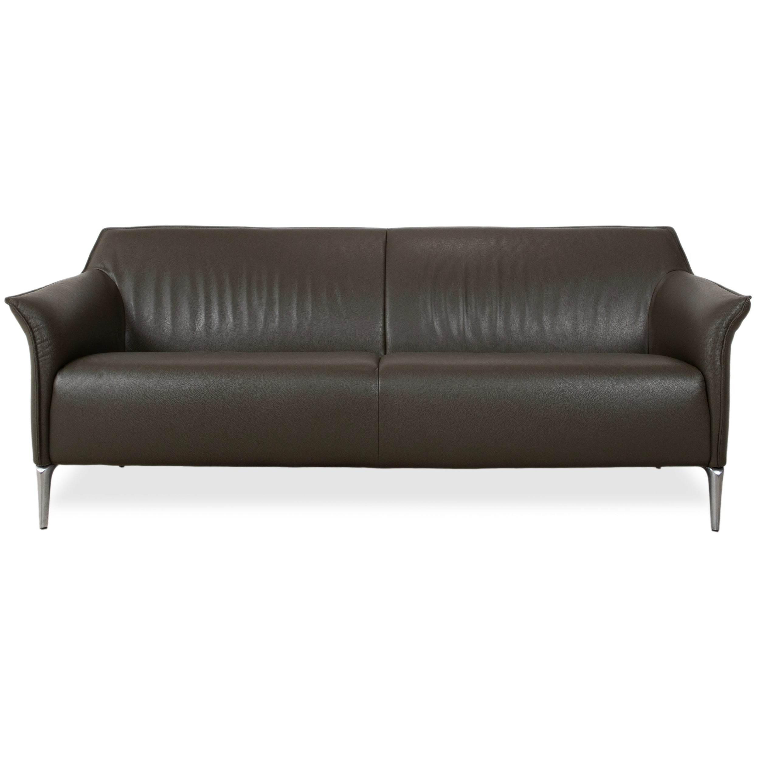 Leolux Mayon leather three-seater dark green sofa couch