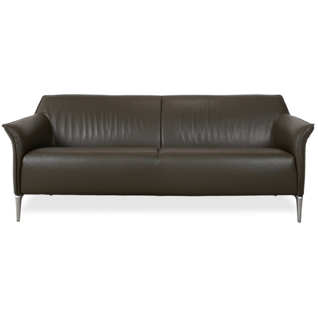 Leolux Mayon Leder Dreisitzer Dunkelgrün Sofa Couch