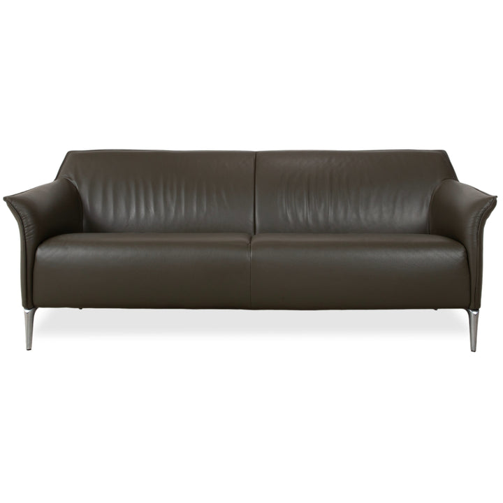Leolux Mayon Leder Dreisitzer Dunkelgrün Sofa Couch