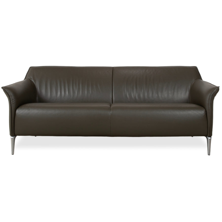 Leolux Mayon Leder Dreisitzer Dunkelgrün Sofa Couch
