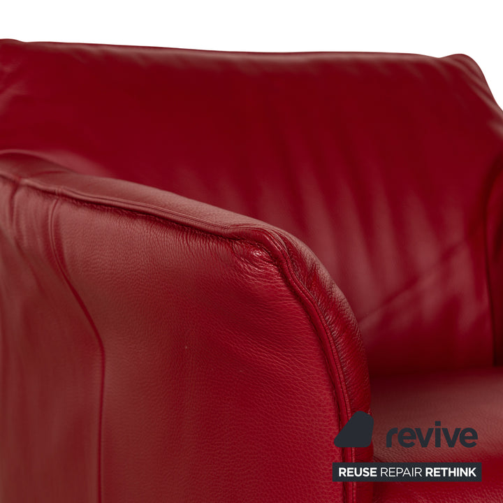 Leolux Fauteuil Mayon en Cuir Rouge