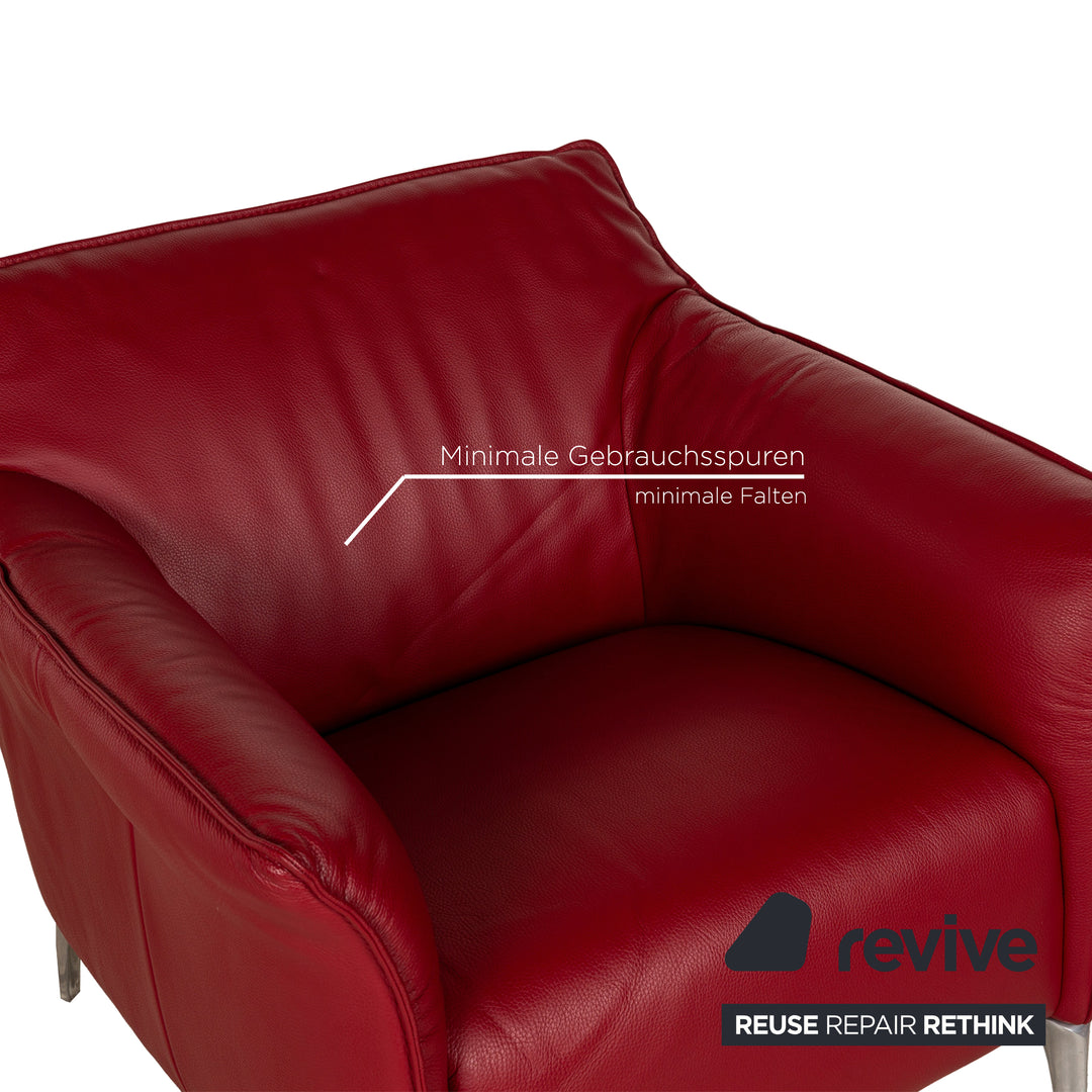 Leolux Fauteuil Mayon en Cuir Rouge