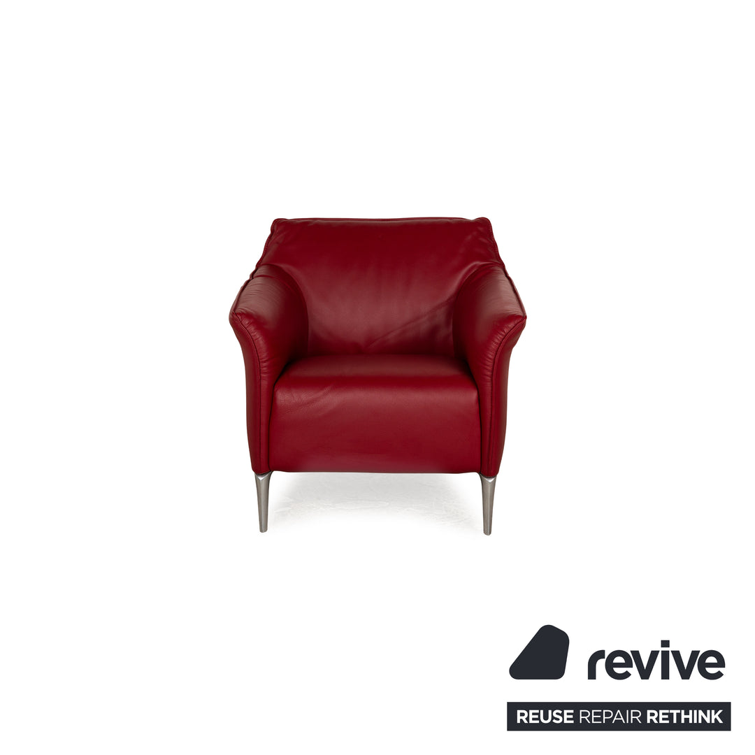 Leolux Fauteuil Mayon en Cuir Rouge