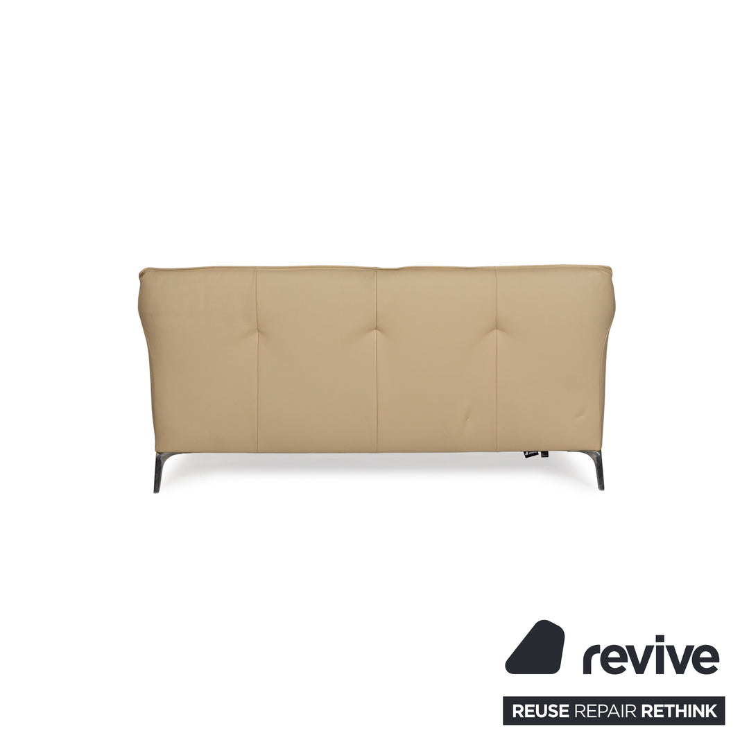 Leolux Mayon Leder Zweisitzer Creme Sofa Couch