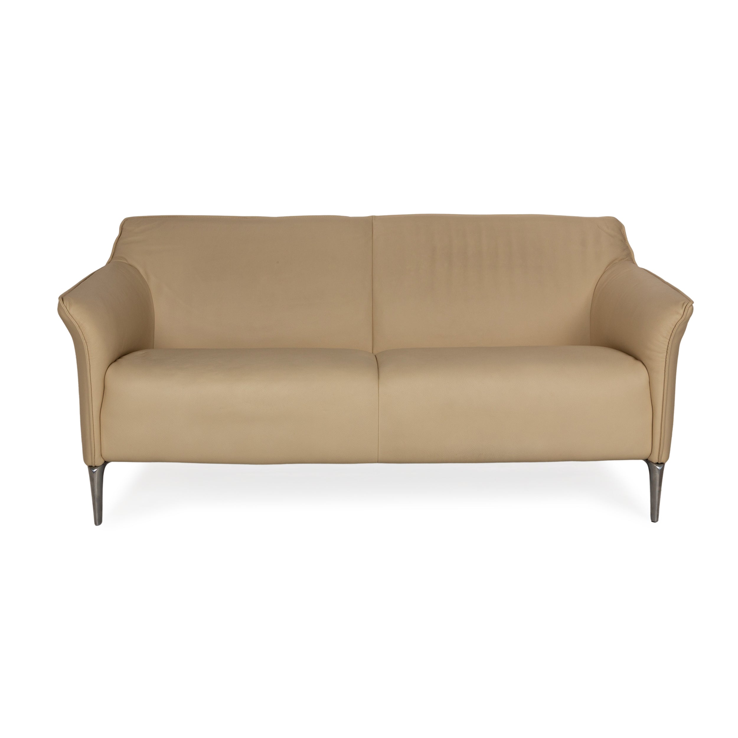 Leolux Mayon Leder Zweisitzer Creme Sofa Couch