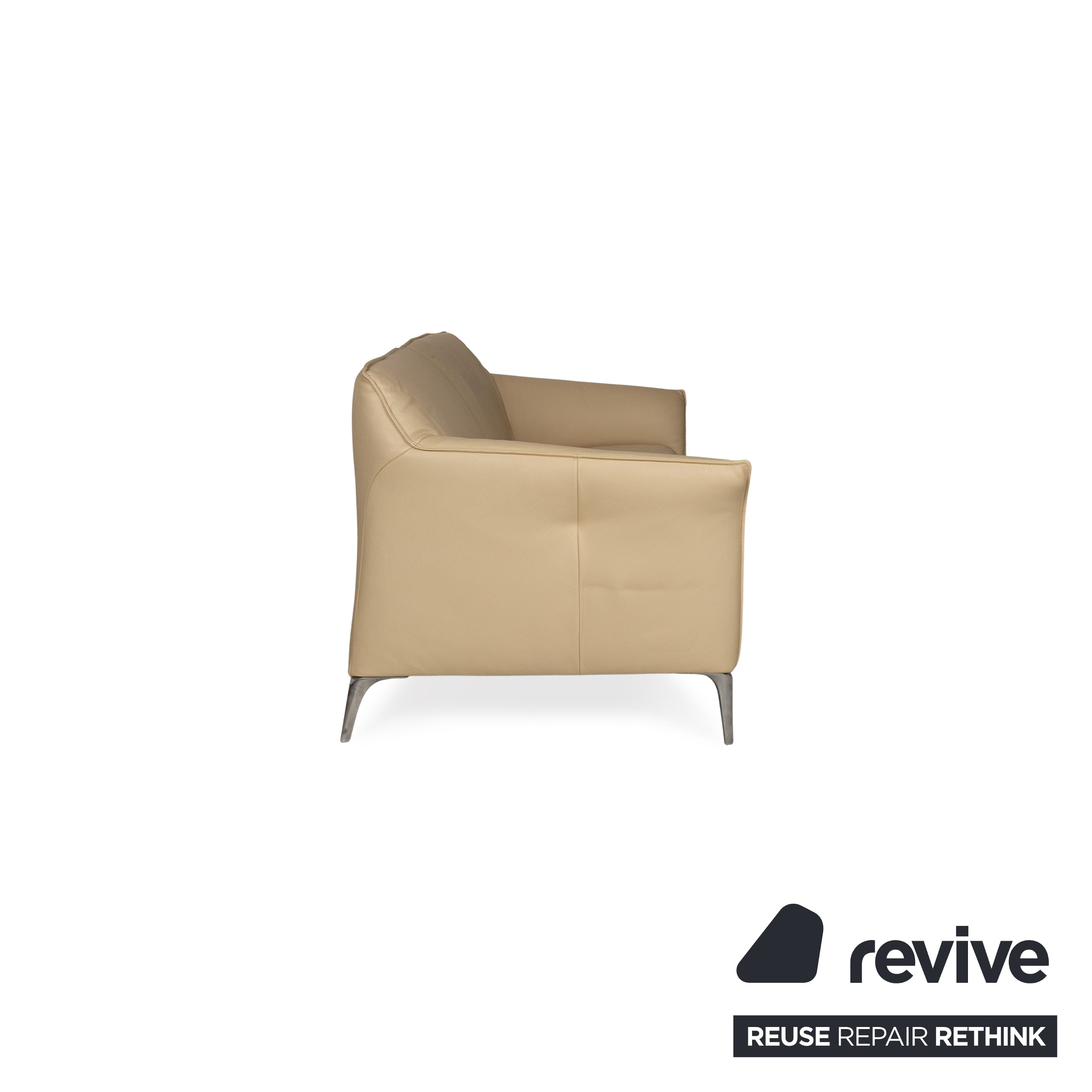 Leolux Mayon Leder Zweisitzer Creme Sofa Couch