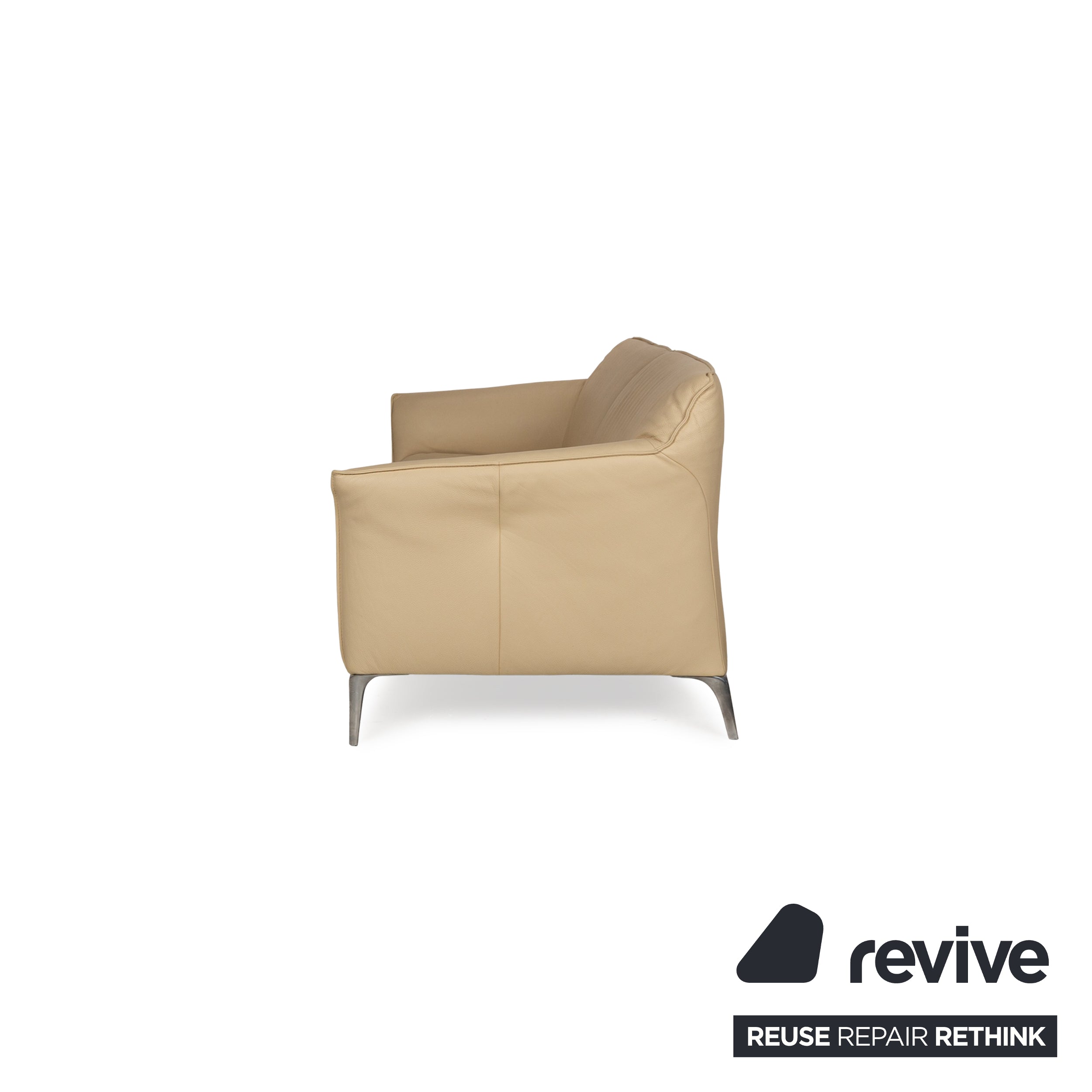 Leolux Mayon Leder Zweisitzer Creme Sofa Couch