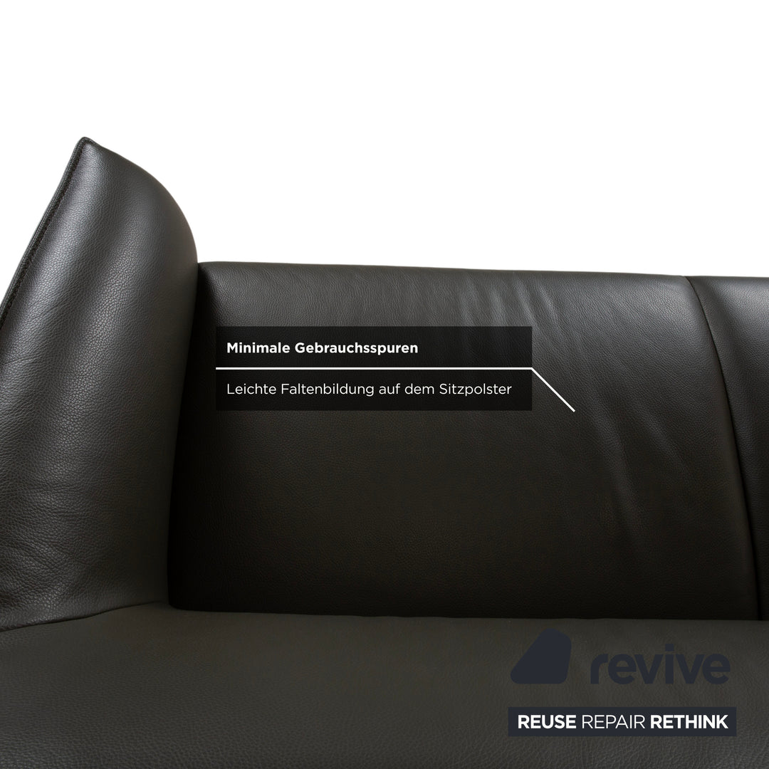 Leolux Mayon Leder Zweisitzer Dunkelgrün Sofa Couch