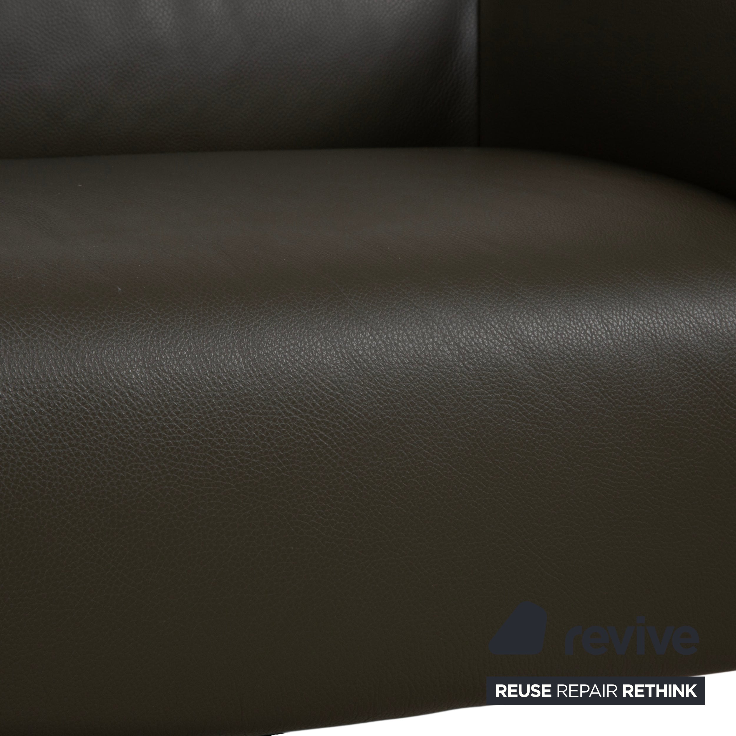 Leolux Mayon leather two-seater dark green sofa couch