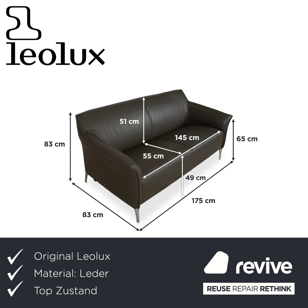 Leolux Mayon Leder Zweisitzer Dunkelgrün Sofa Couch