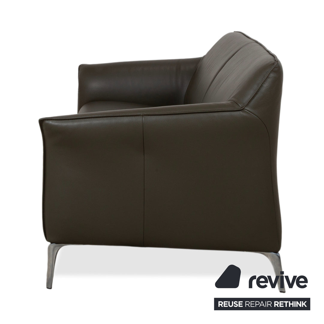 Leolux Mayon Leder Zweisitzer Dunkelgrün Sofa Couch