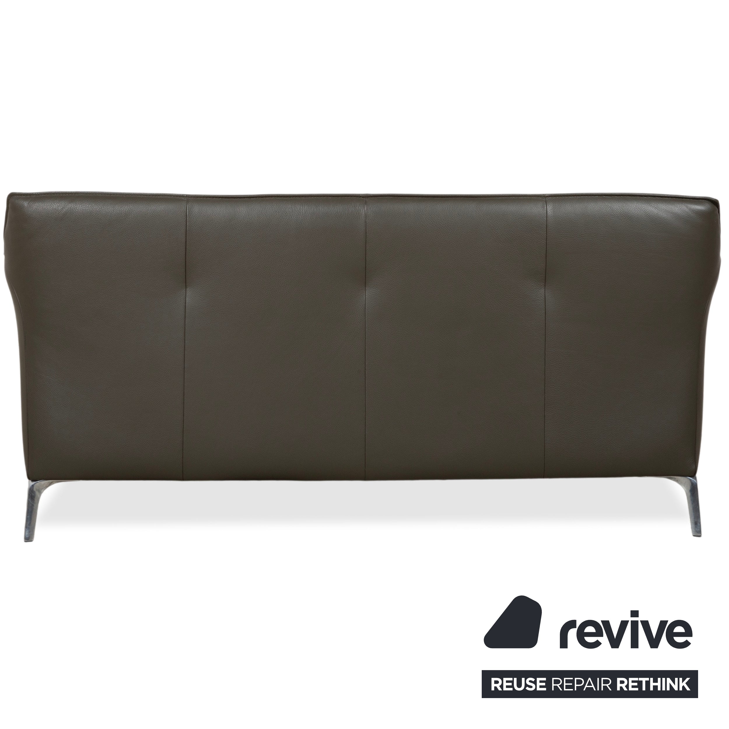 Leolux Mayon leather two-seater dark green sofa couch