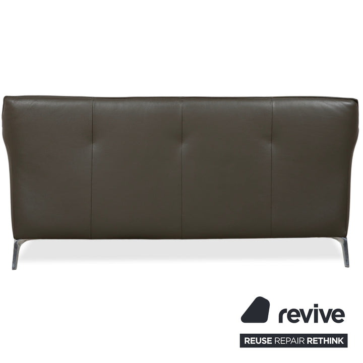 Leolux Mayon Leder Zweisitzer Dunkelgrün Sofa Couch