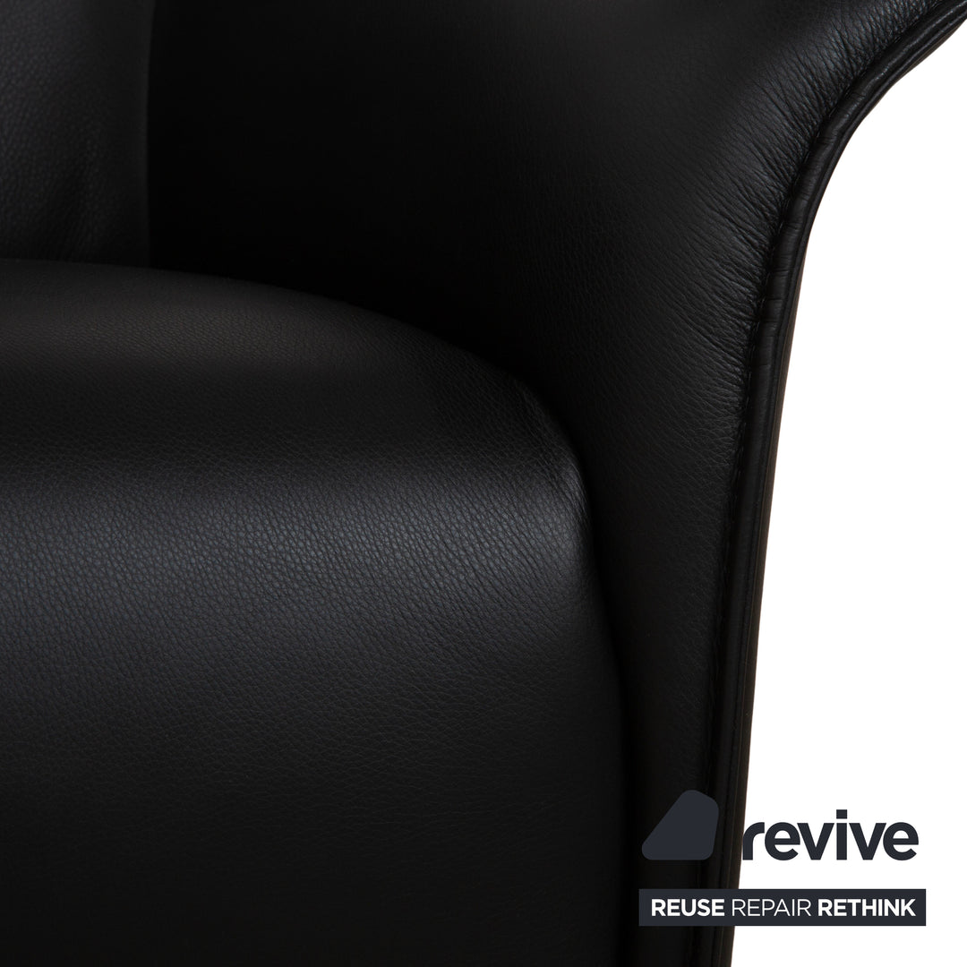 Leolux Mayuro Fauteuil en Cuir Noir