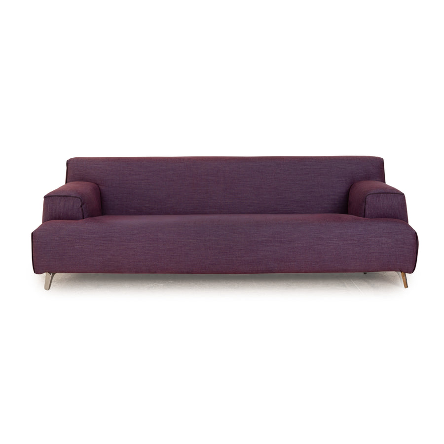 Leolux Oscar Fabric Three Seater Purple Sofa Couch