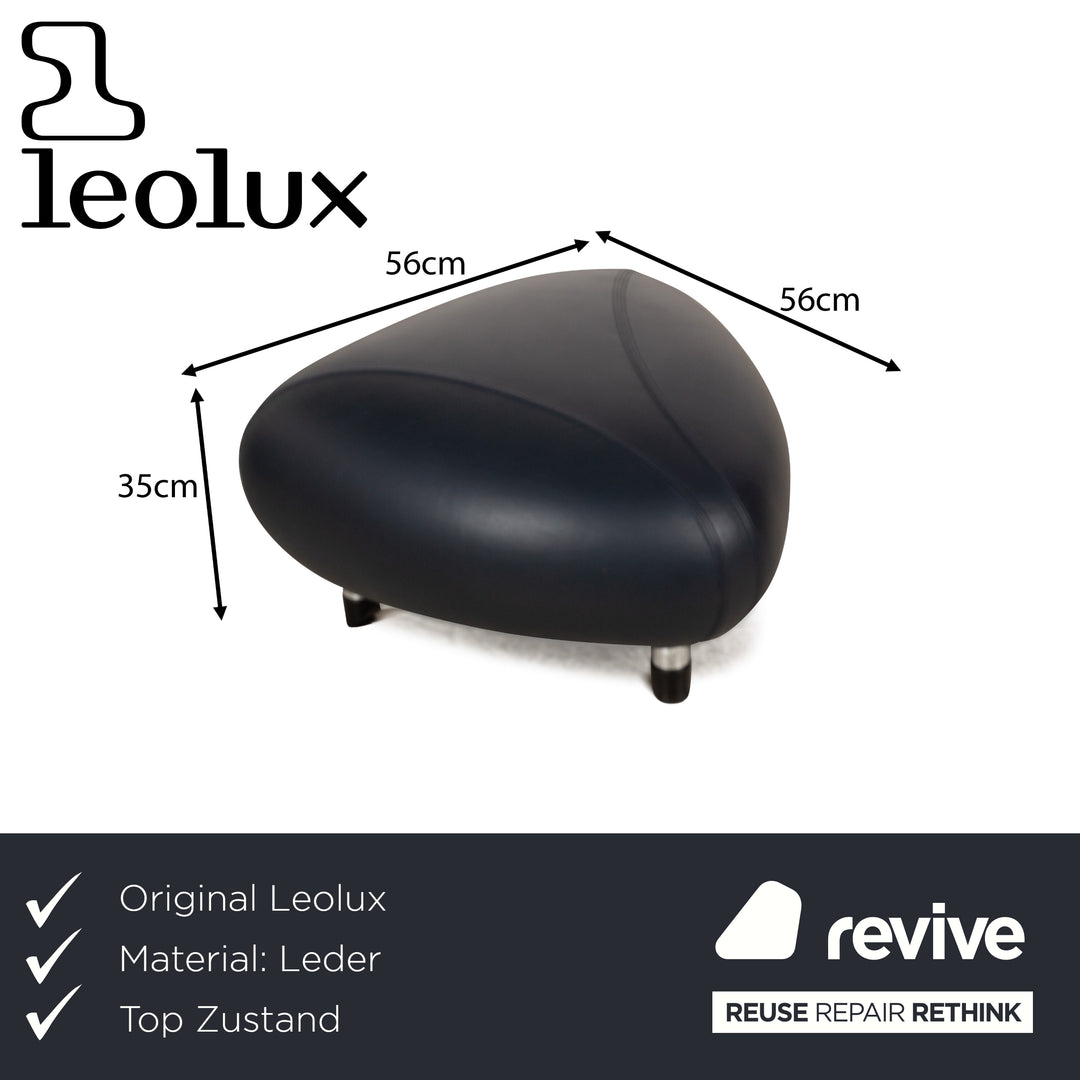 Leolux Pallone Leder Hocker	Blau