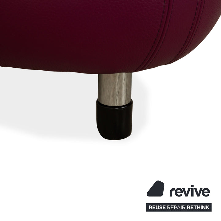 Leolux Pallone Leather Stool Red Purple Violet Space Age