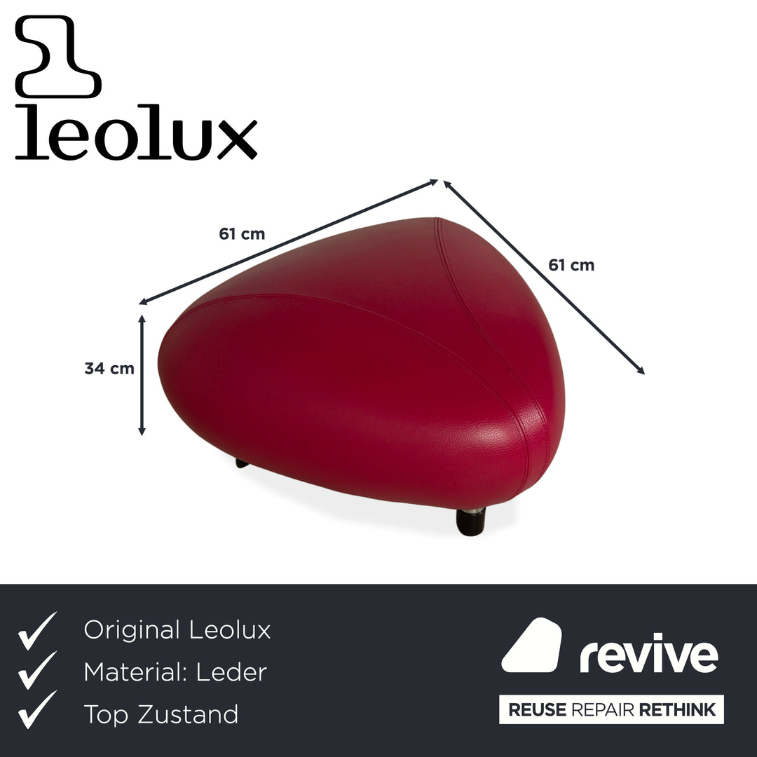 Leolux Pallone Leather Stool Red Space Age