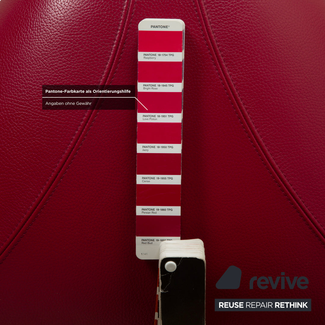 Leolux Pallone Leather Stool Red Space Age