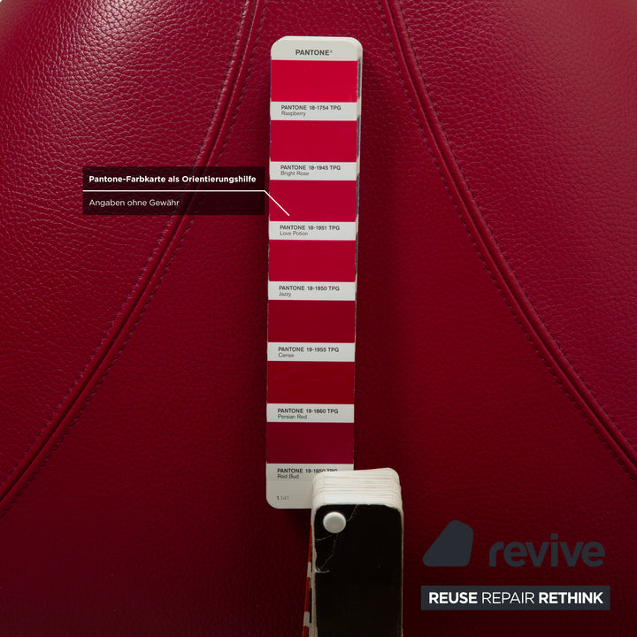 Leolux Pallone Leather Stool Red Space Age