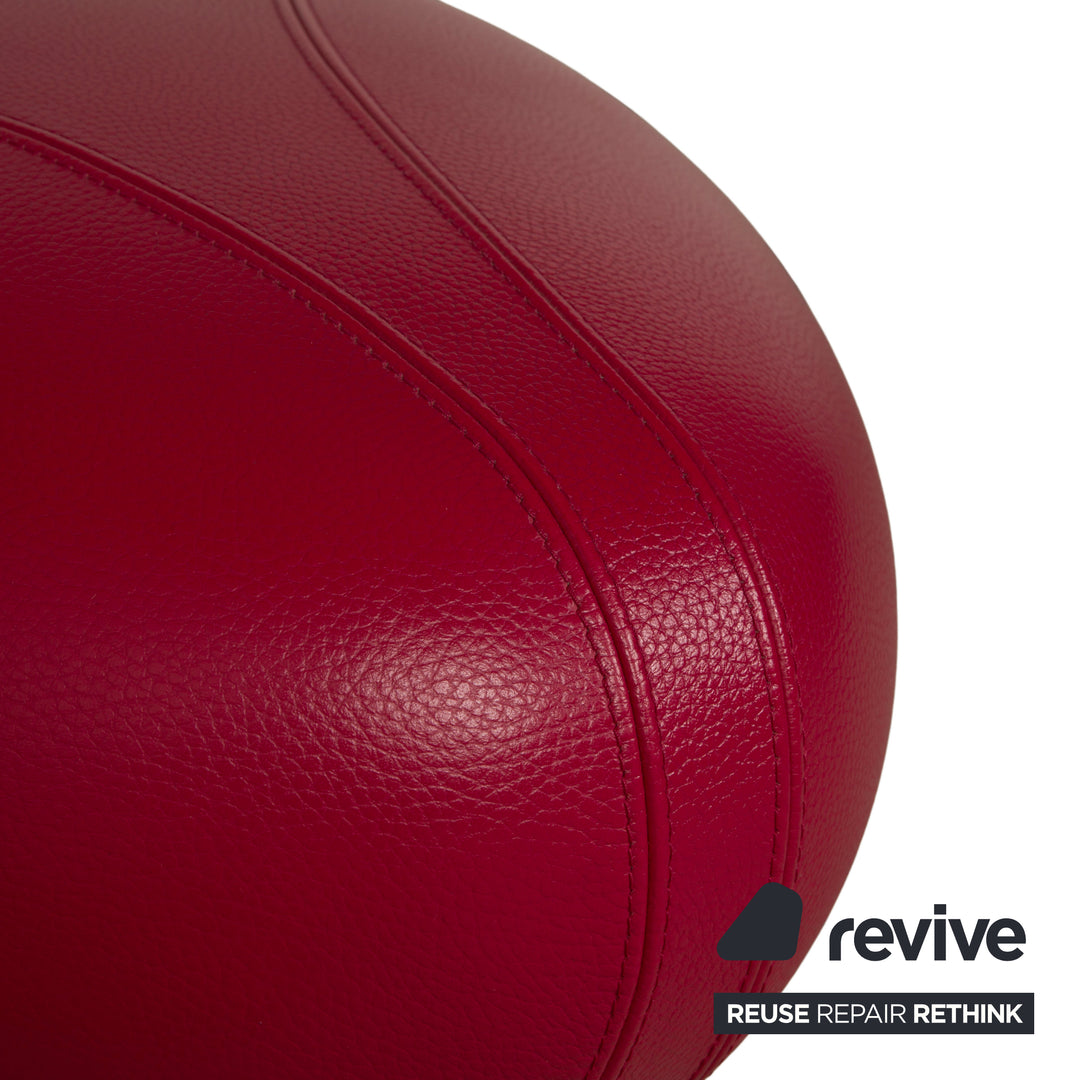 Ensemble de fauteuils et tabourets en cuir Pallone de Leolux, violet et rouge, style Space Age